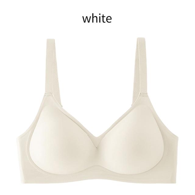 一体型パッド入り 脇高設計の盛れるシームレスブラ