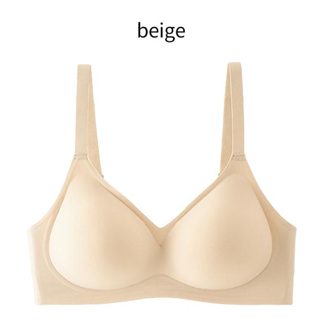 一体型パッド入り 脇高設計の盛れるシームレスブラ