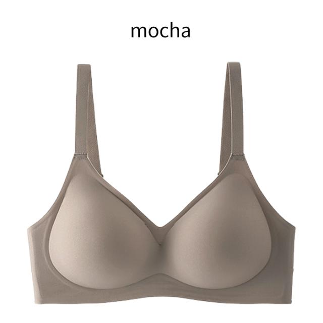 一体型パッド入り 脇高設計の盛れるシームレスブラ