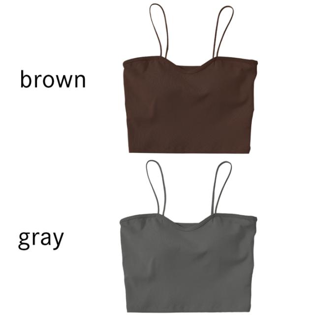 【送料無料】 綿95% クロップド丈カップ付きキャミソール