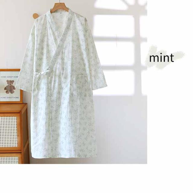 ダブルガーゼで肌にやさしい、レディース甚平パジャマ