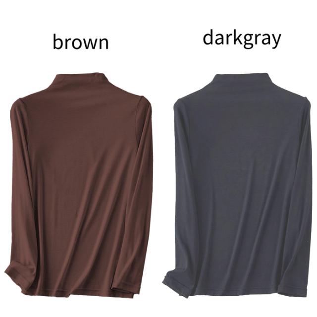 【送料無料】さらっと軽い着心地の10分袖モックネックインナー