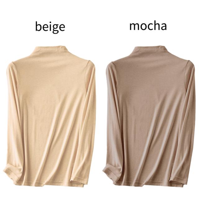 【送料無料】さらっと軽い着心地の10分袖モックネックインナー
