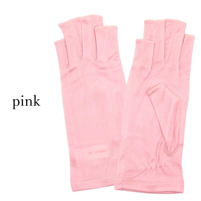 【送料無料】 潤いシルク100%の指先カットUV手袋