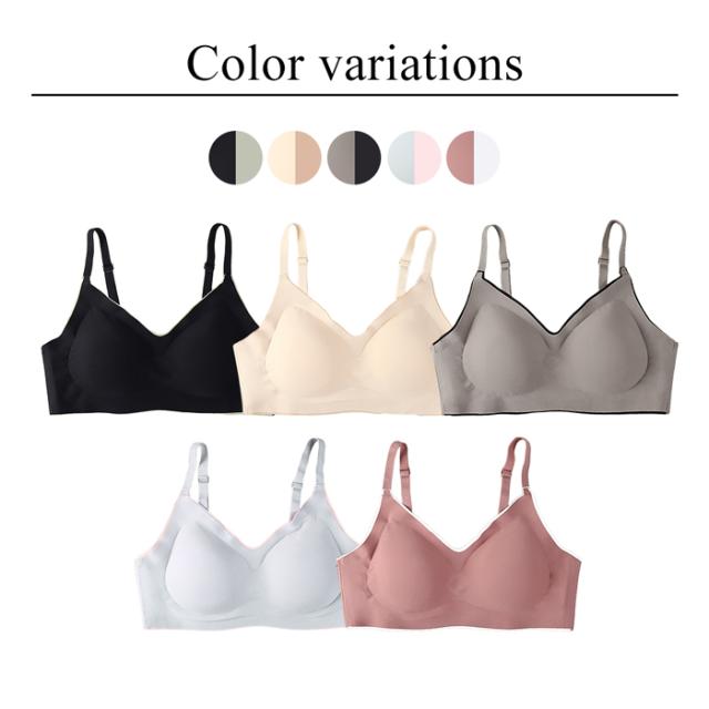 【送料無料】 楽すぎるのに綺麗 バイカラーノンワイヤーブラ