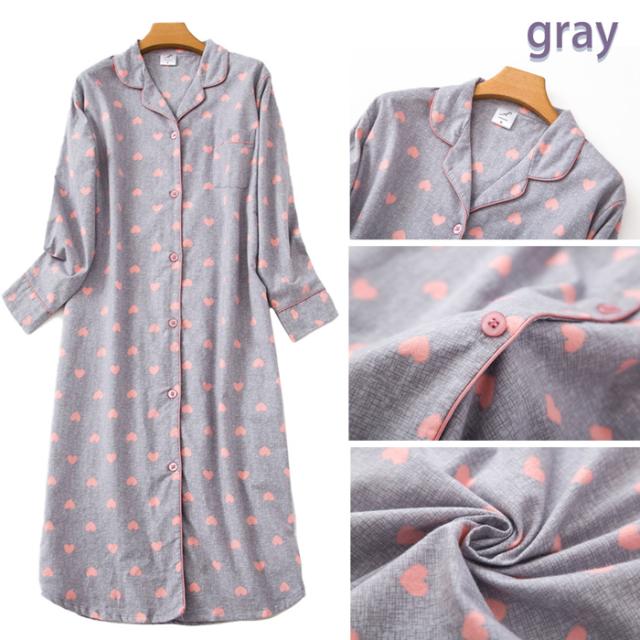 綿100％フランネルロングワンピース