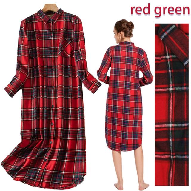 綿100％フランネルロングワンピース