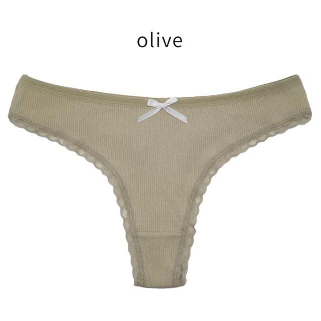 【プチプラ大特価】綿でお肌に優しい リブあみTバック