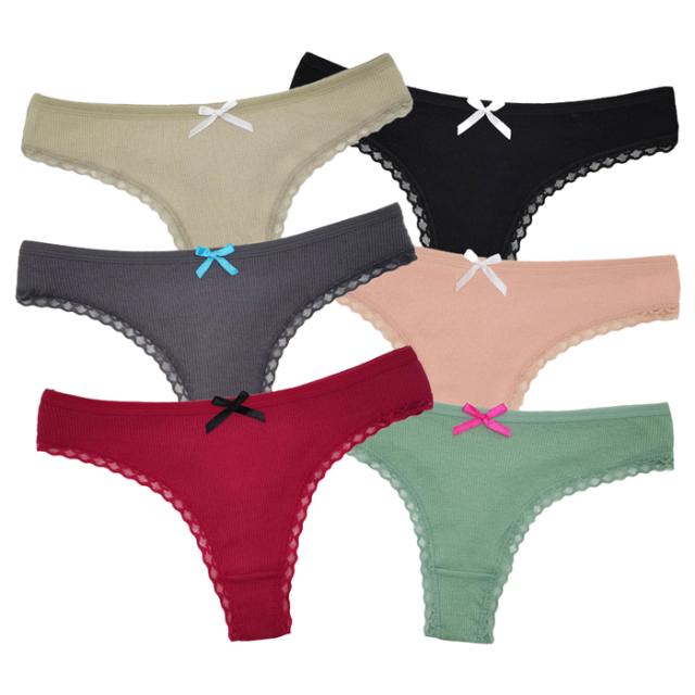 【プチプラ大特価】綿でお肌に優しい リブあみTバック