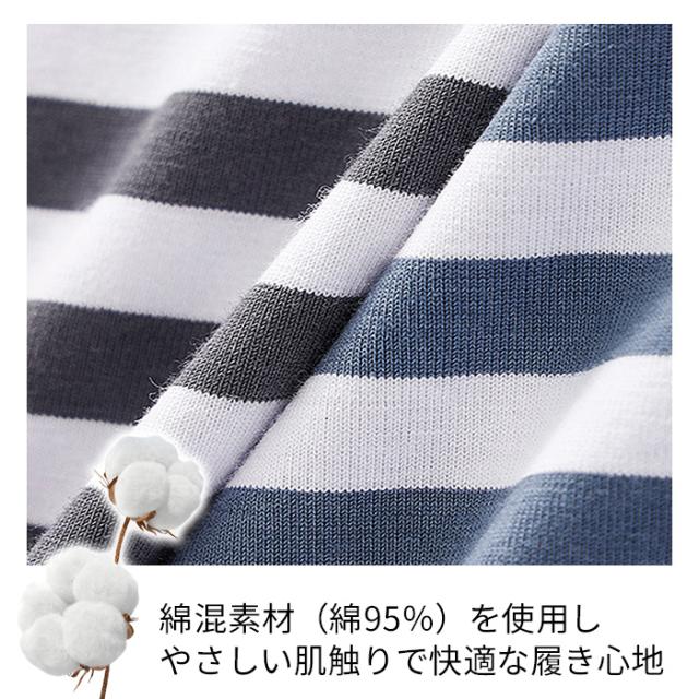 【送料無料】綿混素材で快適 ボーダー柄メンズブリーフパンツ