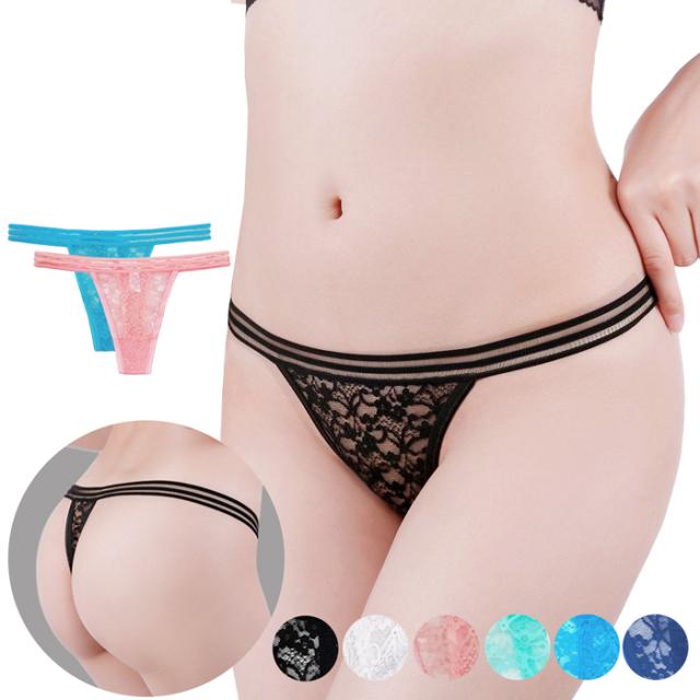 おしゃれな腰ゴムデザインの総レースレディースTバック