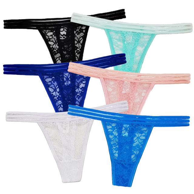 おしゃれな腰ゴムデザインの総レースレディースTバック