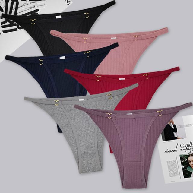 綿95% ハートのチャーム付き ブラジリアンショーツ