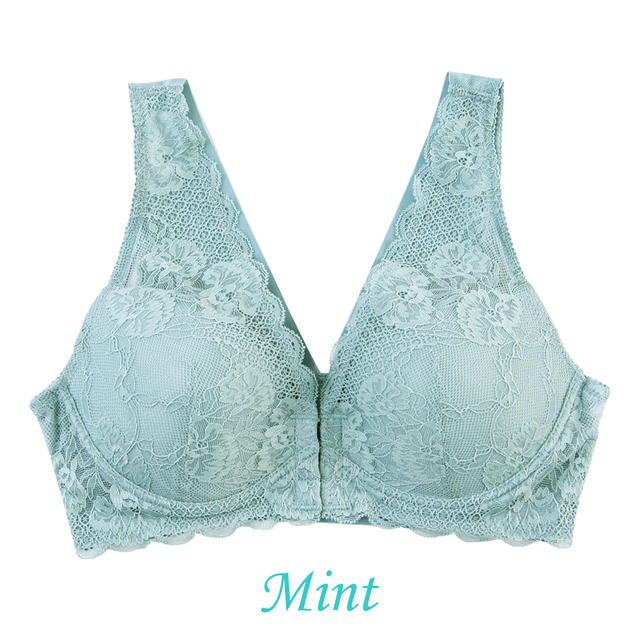 快適ストレッチ素材の前ホック型ナイトブラ