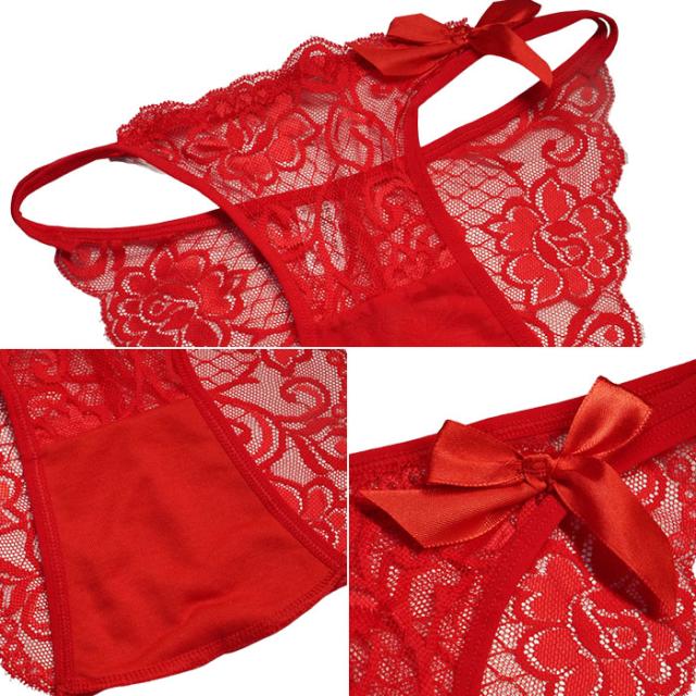 総レース×リボンで上品に魅せるブラジリアンショーツ