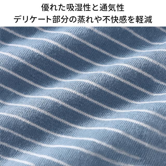 【送料無料】 蒸れずに快適！綿95%メンズボーダー柄トランクス