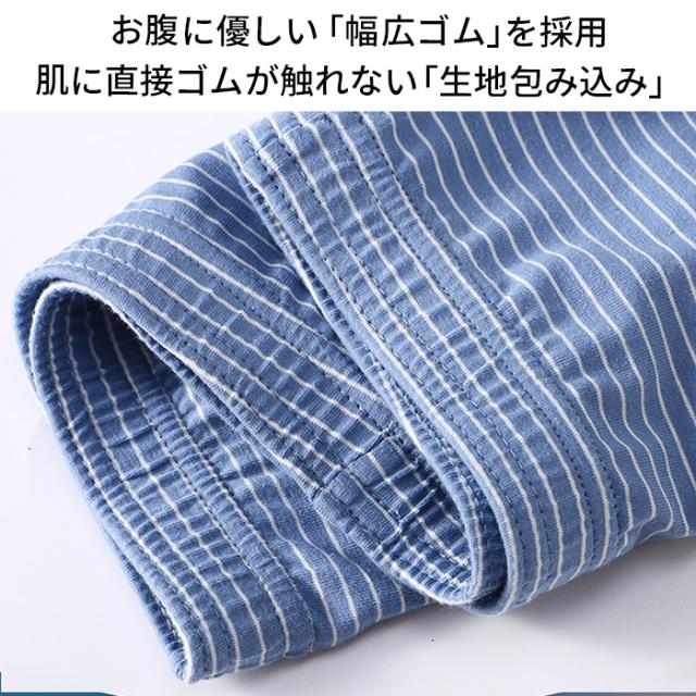 【送料無料】 蒸れずに快適！綿95%メンズボーダー柄トランクス