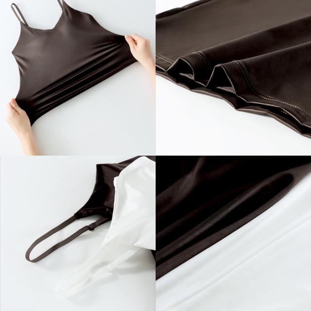 1枚で魅せる、艶めく美ラインカップ付きキャミソール。