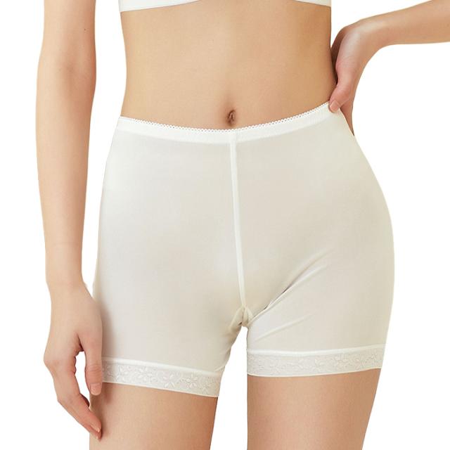 【送料無料】ヘムレース×シルク100% 1分丈レディースショーツ
