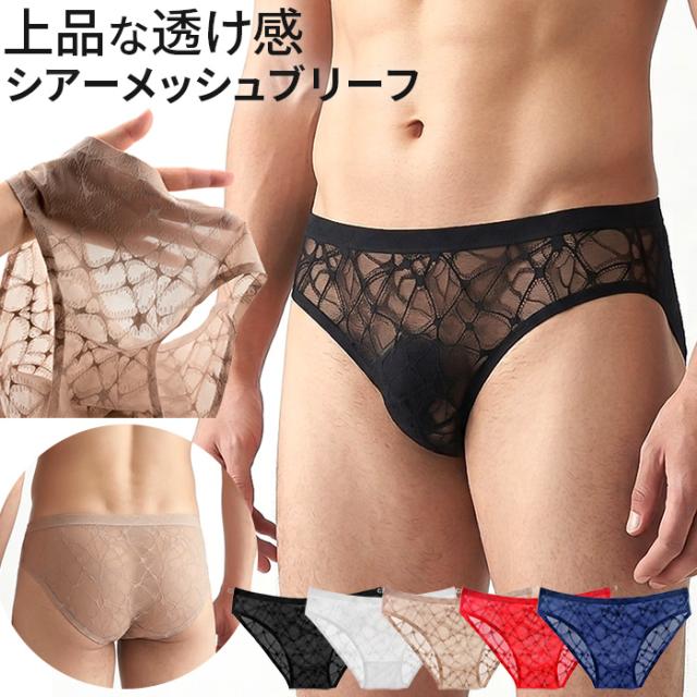 【送料無料】 透けるシアーメッシュメンズブリーフ