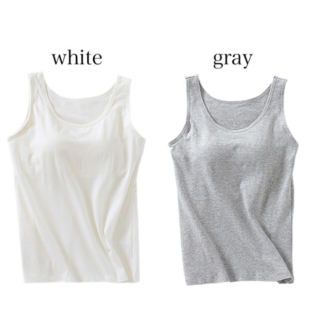 着心地軽やか綿素材。頼れるカップ付きタンクトップ