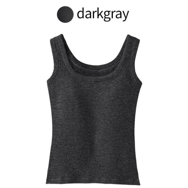 【送料無料】 厚手裏起毛で暖か カップ付きタンクトップ