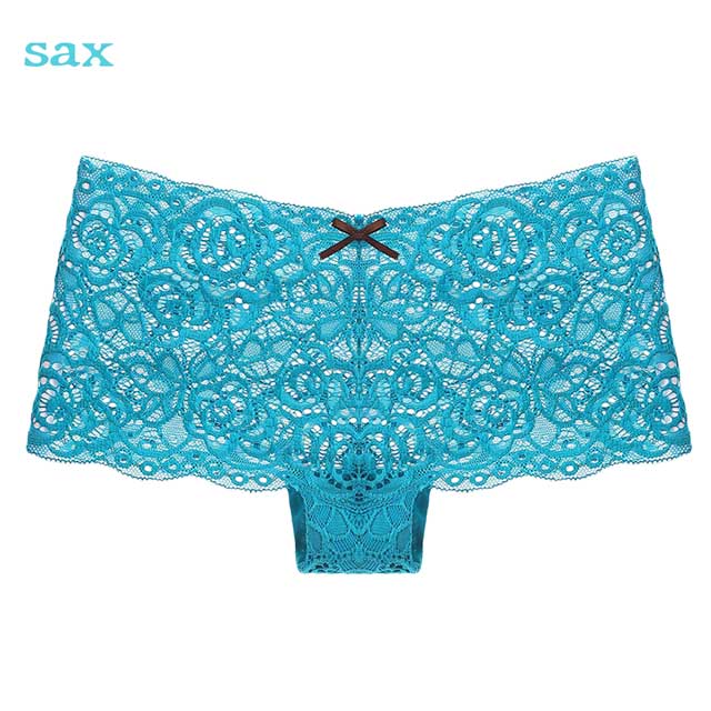 サックス色のヒップハングショーツ