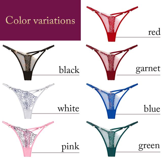 花柄エレガントサイズ調節可能なTバックショーツ