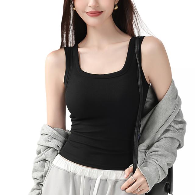 【送料無料】綿92% リブあみショート丈ブラトップ