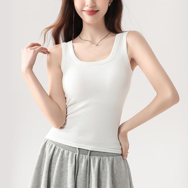 【送料無料】綿92% リブあみショート丈ブラトップ