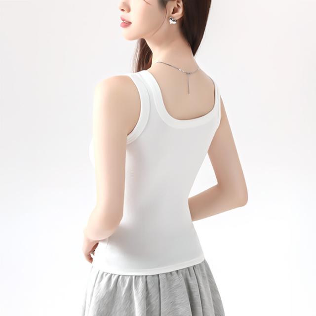 【送料無料】綿92% リブあみショート丈ブラトップ