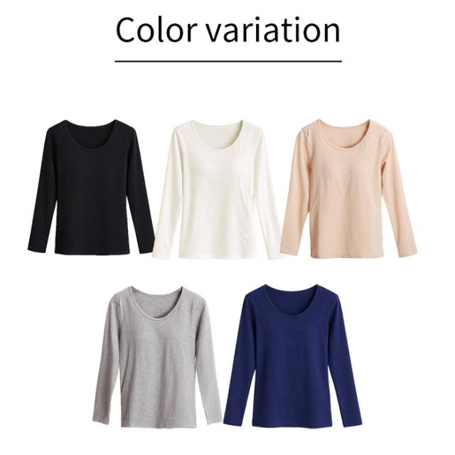 【送料無料】1枚でラクに着られる 綿95％長袖ブラトップ