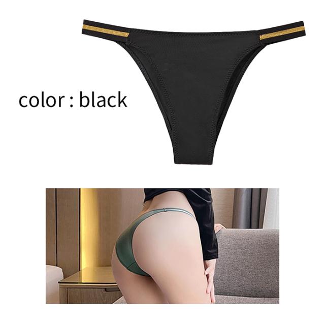 ラメの腰ゴムがポイントのストレッチブラジリアンショーツ