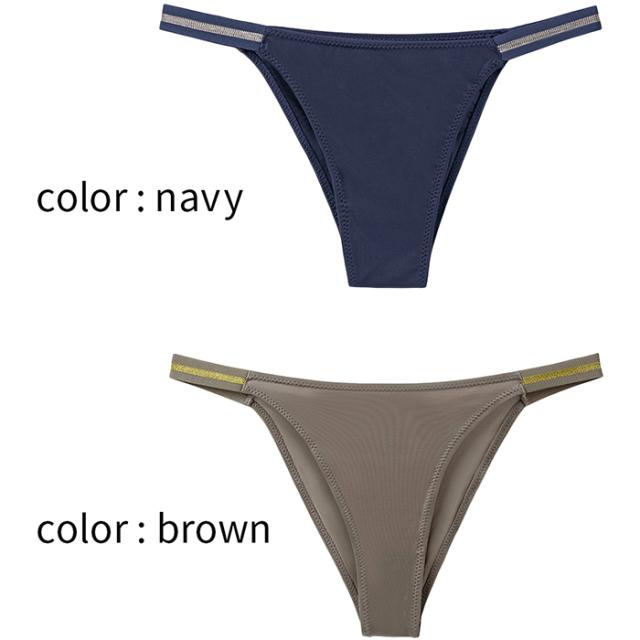 ラメの腰ゴムがポイントのストレッチブラジリアンショーツ