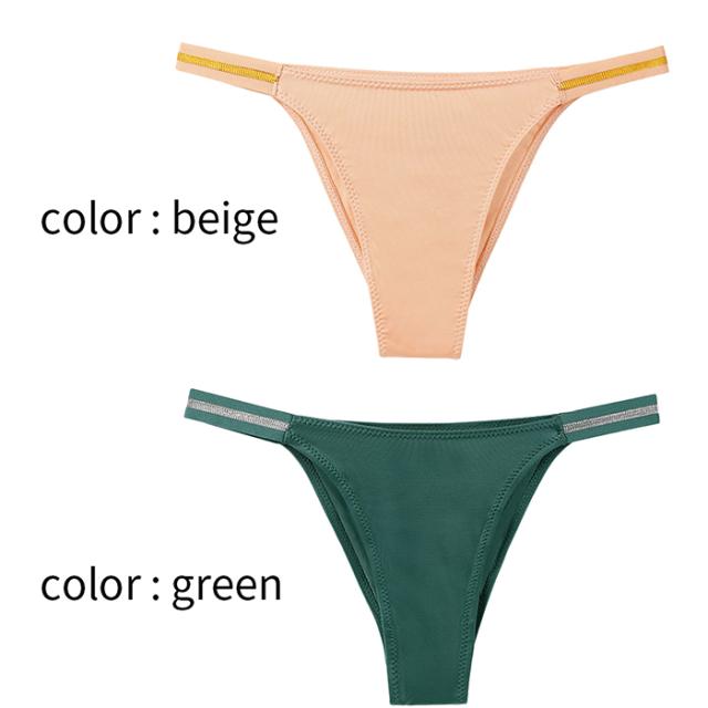 ラメの腰ゴムがポイントのストレッチブラジリアンショーツ