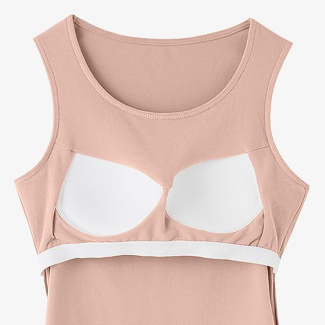 【送料無料】やわらか起毛で快適 カップ付きタンクトップ