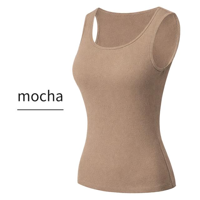 【送料無料】やわらか起毛で快適 カップ付きタンクトップ