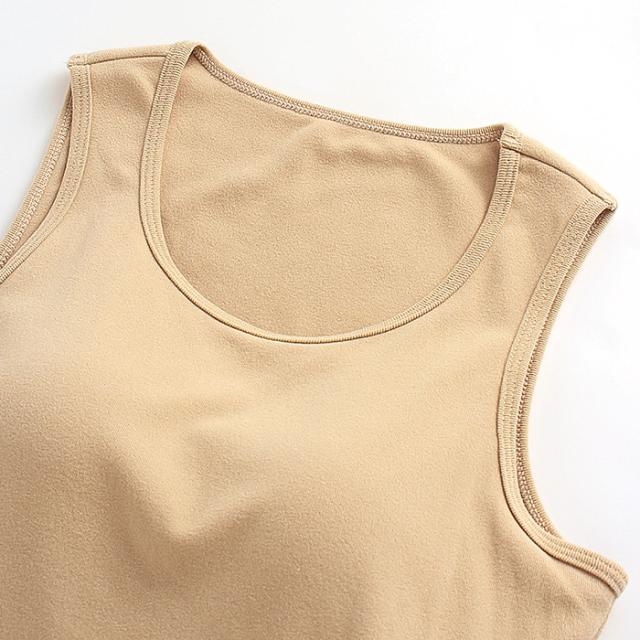 【送料無料】やわらか起毛で快適 カップ付きタンクトップ
