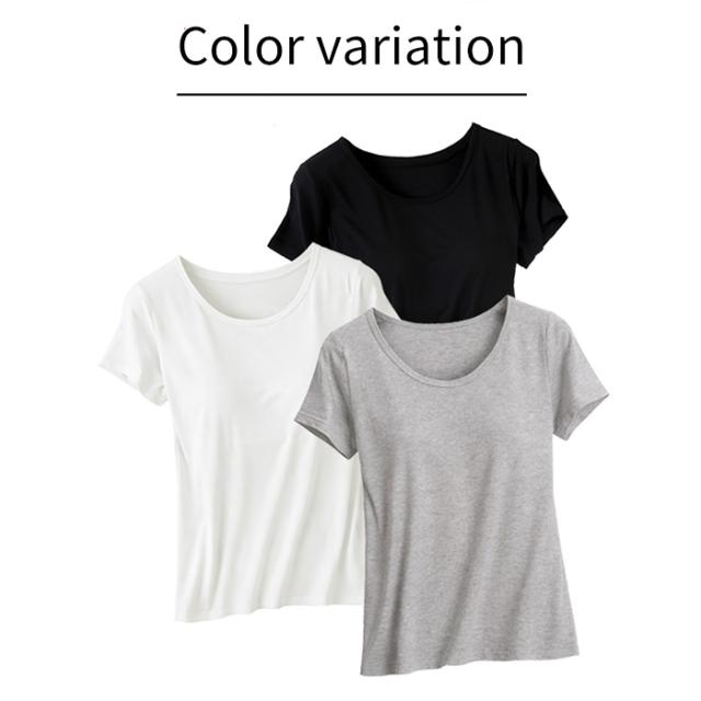 【送料無料】 立体カップでラク盛り半袖ブラトップ