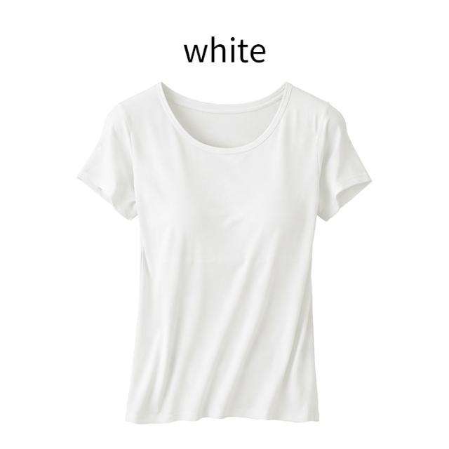 【送料無料】 立体カップでラク盛り半袖ブラトップ