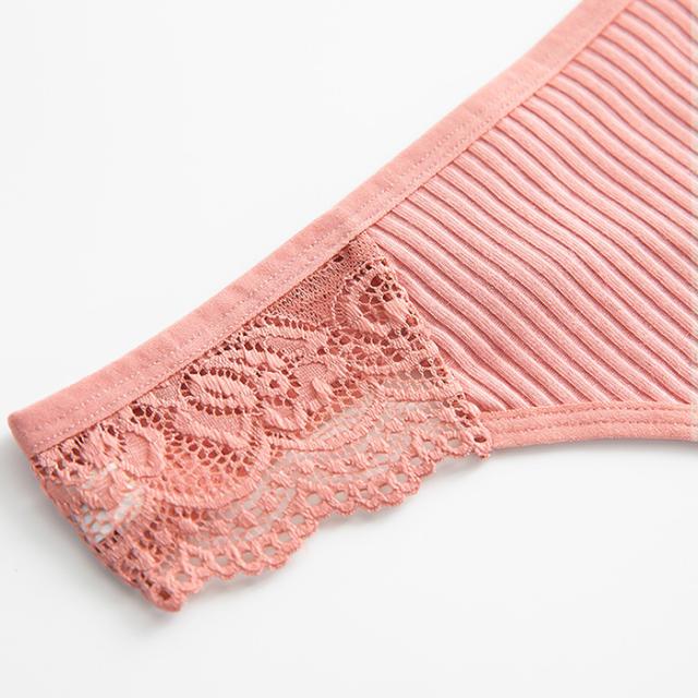 綿95％ リブ編みストレッチレディースTバック