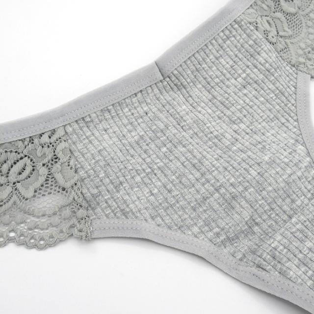 綿95％ リブ編みストレッチレディースTバック