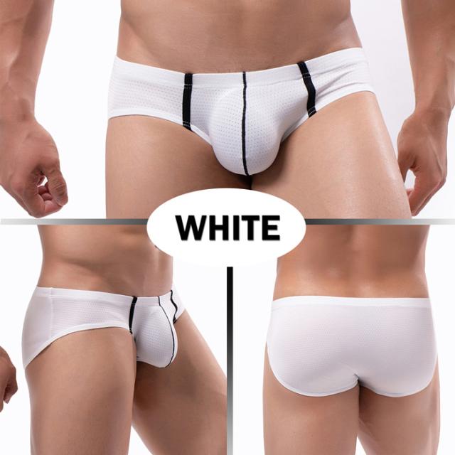 涼しいメッシュ生地メンズブリーフショーツ