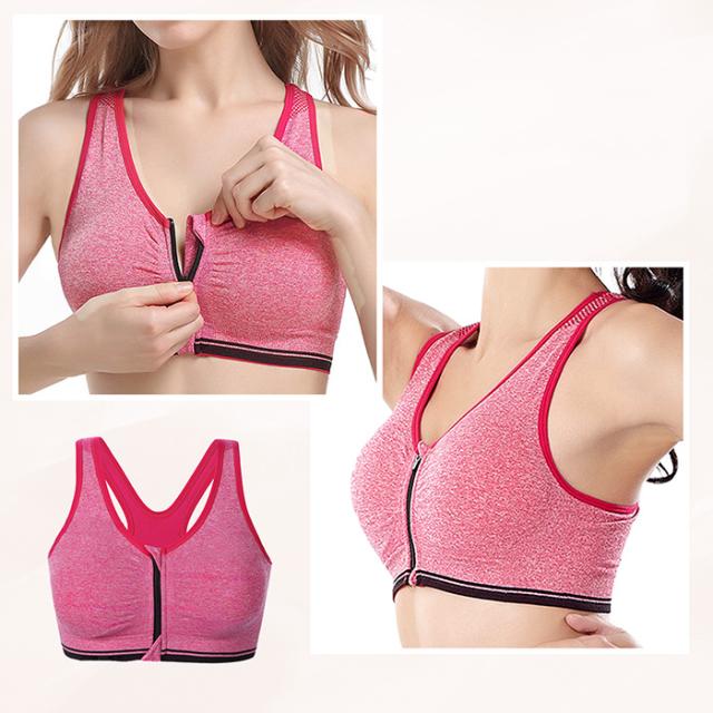 フロントファスナーで着脱簡単 Yバックスポーツブラ