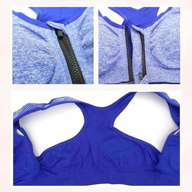 フロントファスナーで着脱簡単 Yバックスポーツブラ