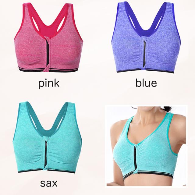 フロントファスナーで着脱簡単 Yバックスポーツブラ