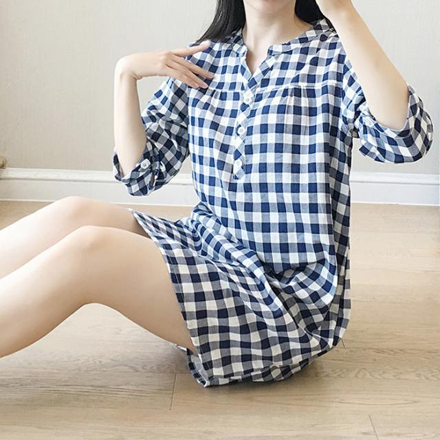 綿100％でお肌に優しいレディース７分袖パジャマ