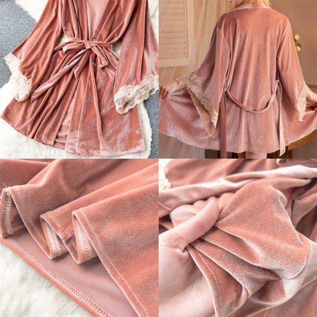 ベロアガウン＆スリップセット