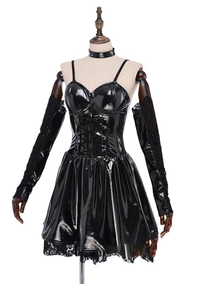 DEATH NOTE デスノート あまね ミサ PU革 レザーワンピース コスプレグッズ [LRS2112] DEATH NOTE デスノート あまね ミサ PU革 レザーワンピース コスプレ