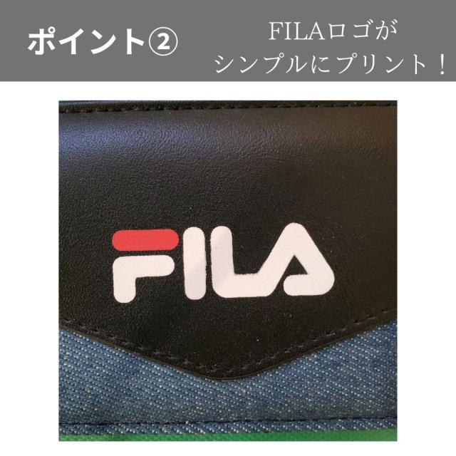 FILAのシンプルなデザインのリール付き合皮パスケース
